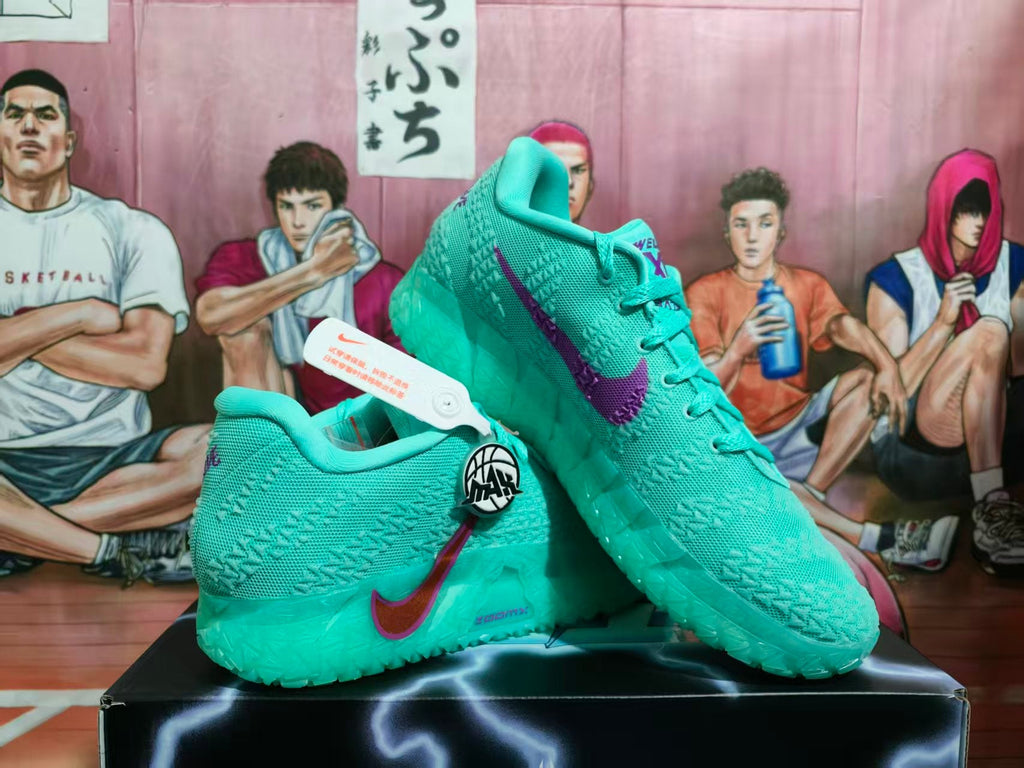 Nike Basketball Sneakers Green Purple Statue of Liberty Style