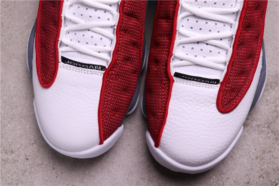 Air Jordan 13 Red Flint Sneakers - Red, Gray and White