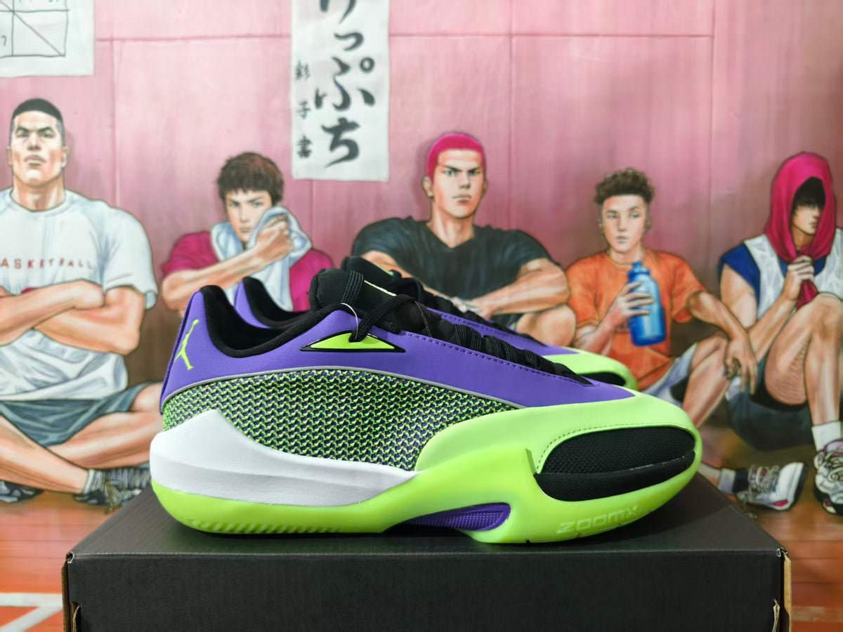Jordan Purple Green Basketball Sneakers