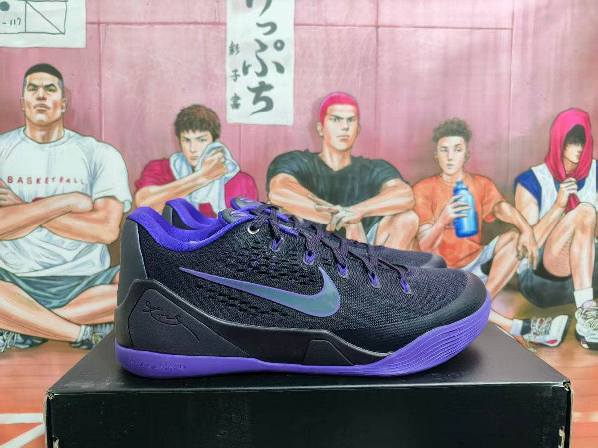 Nike Kobe 9 Low Basketball Shoes in Black and Purple
