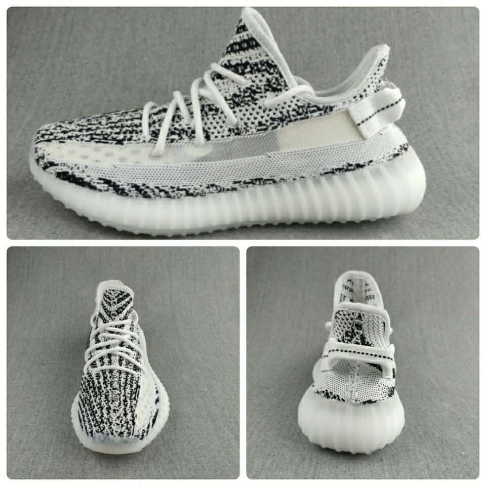 Yeezy 350 V2 Knit Sneakers Black and White