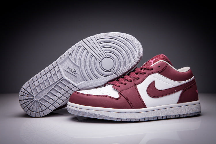 Jordan Air Jordan 1 Low White Burgundy Sneakers