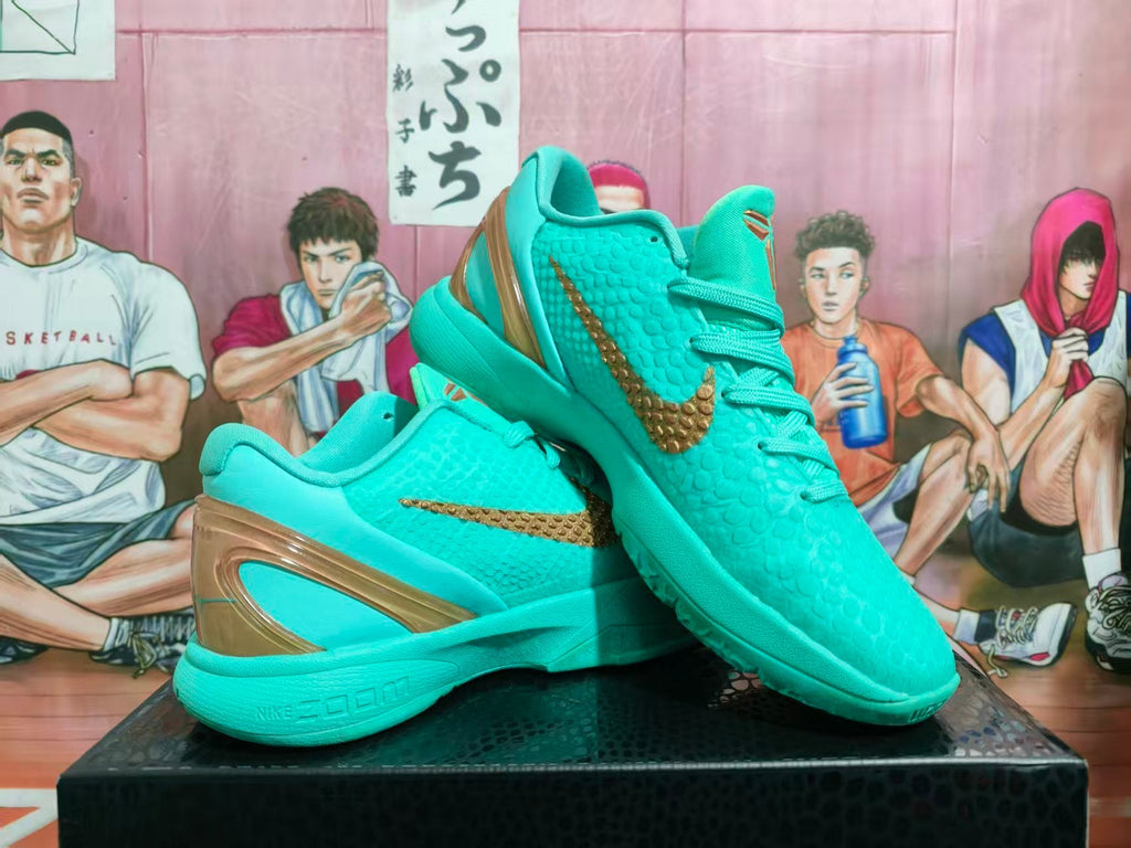 Nike Zoom Basketball Shoes in Turquoise and Gold