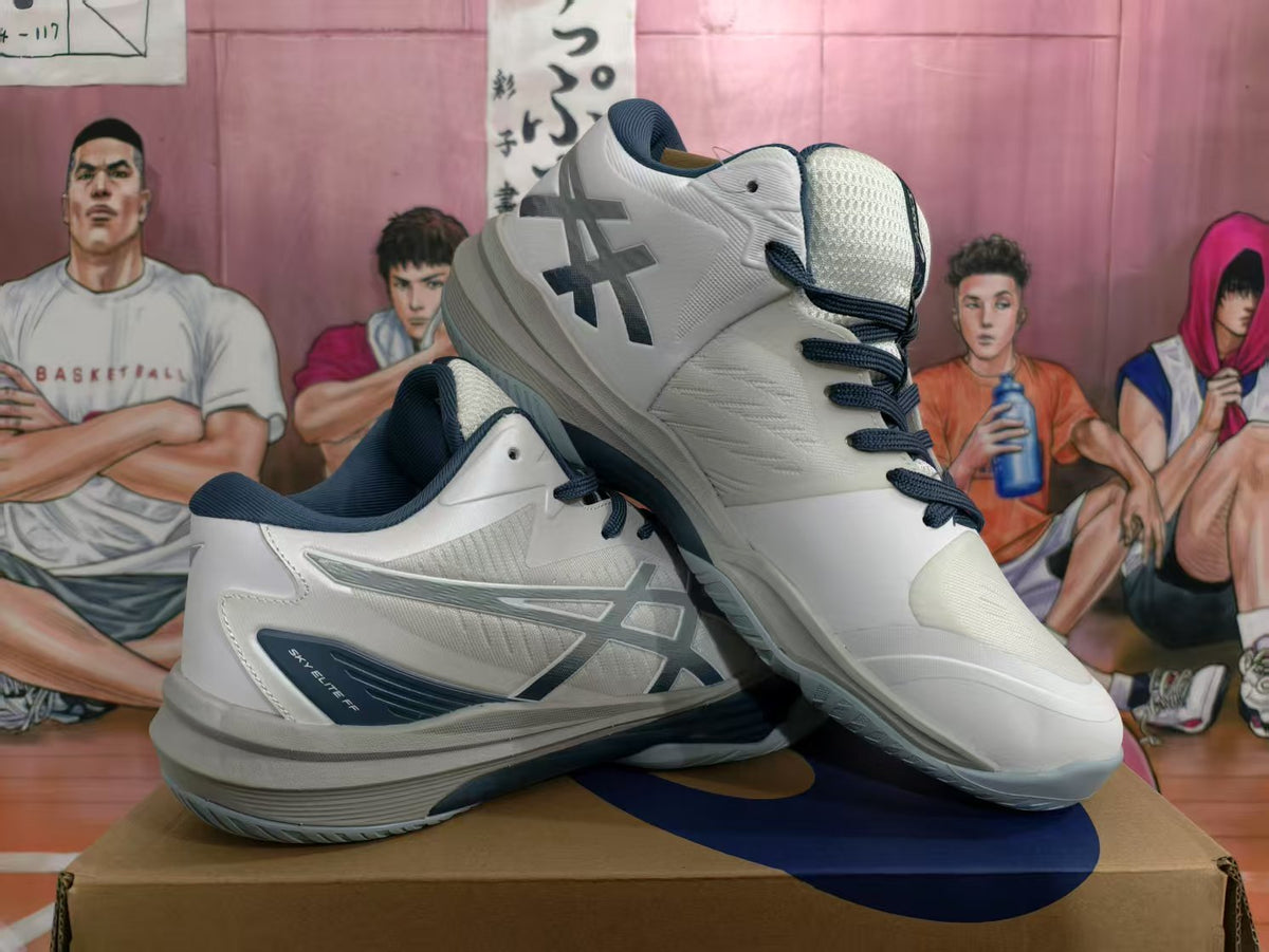 ASICS Sky Elite FF Volleyball Shoes White Navy