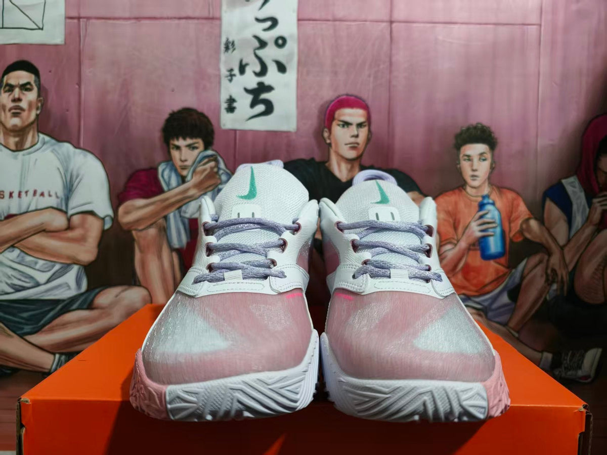 Nike White and Pink Basketball Shoes