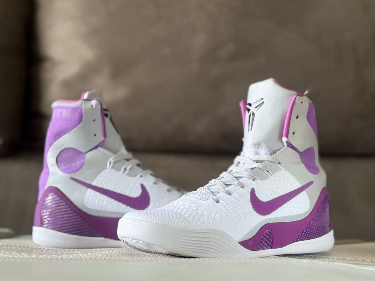 Nike Kobe 9 High Basketball Shoes White Purple