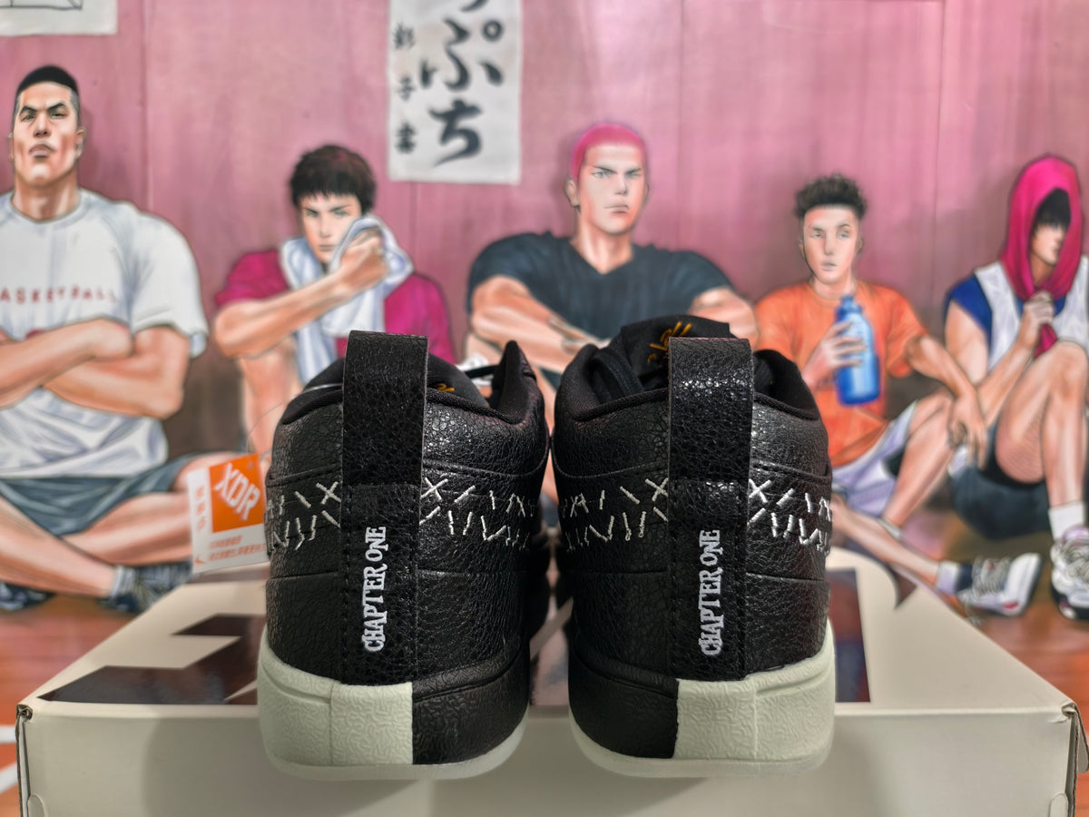 Black and White High-Top Sneakers with Contrast Stitching