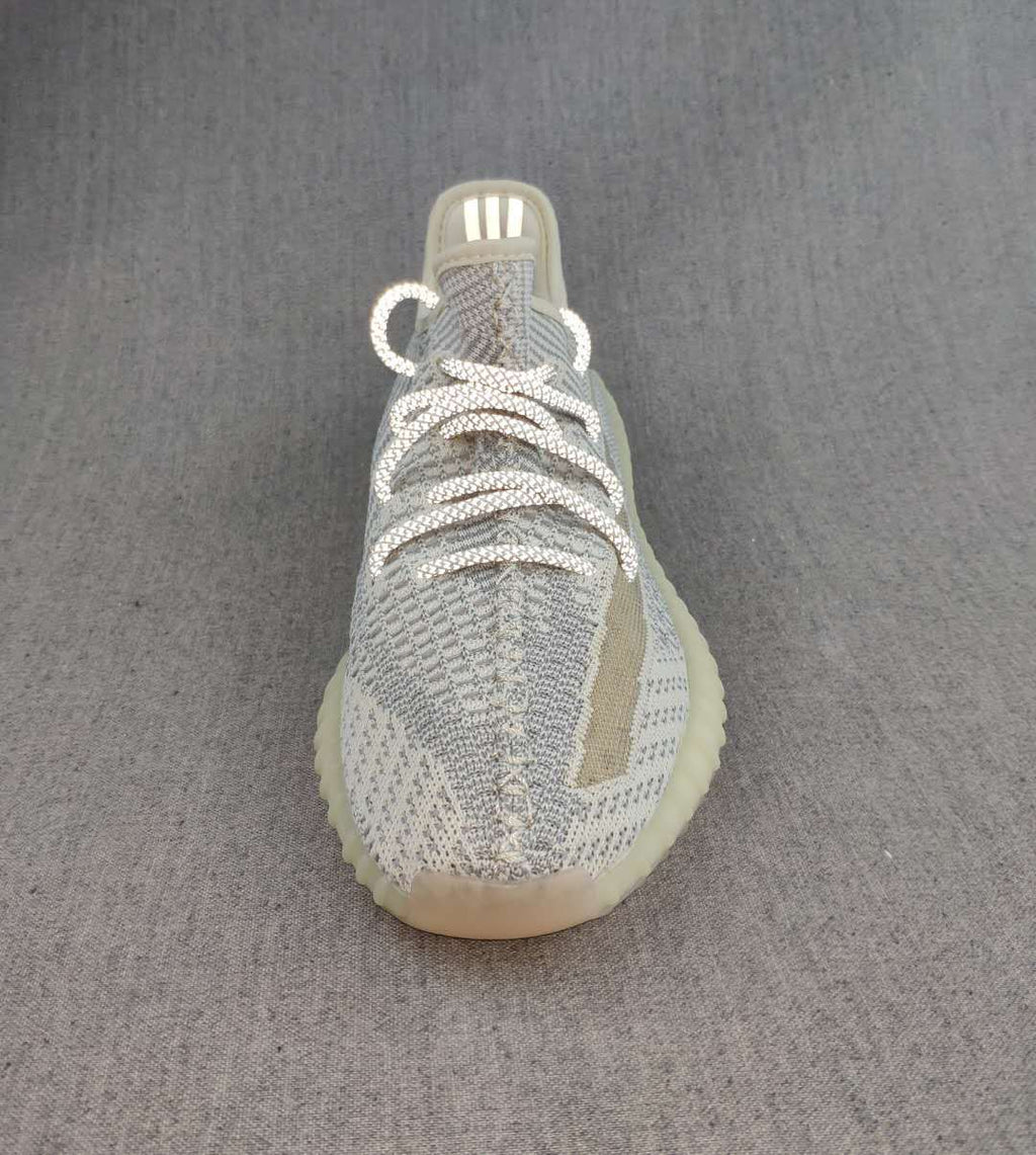 Yeezy 350 V2 Knit Sneakers in Gray and Cream