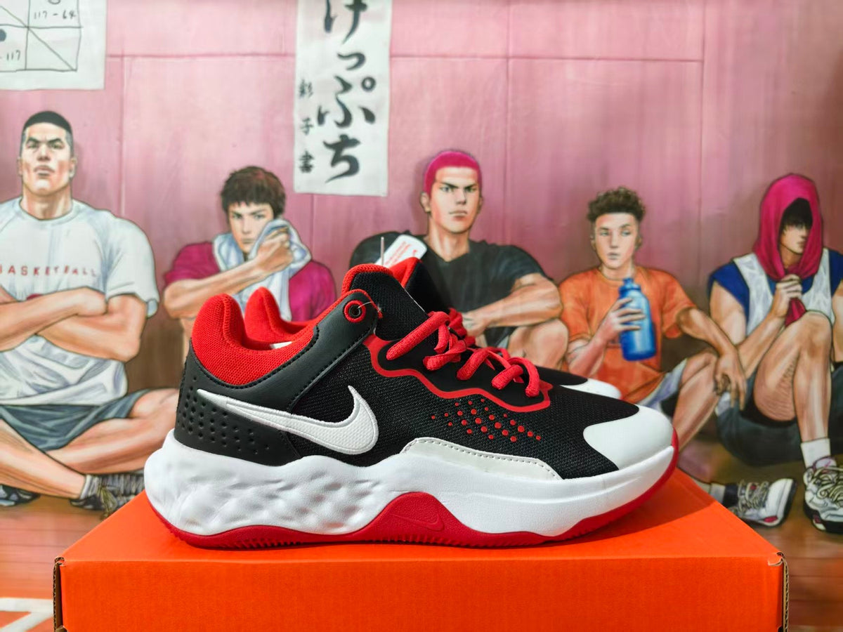 Nike Black and Red Basketball Shoes with White Swoosh