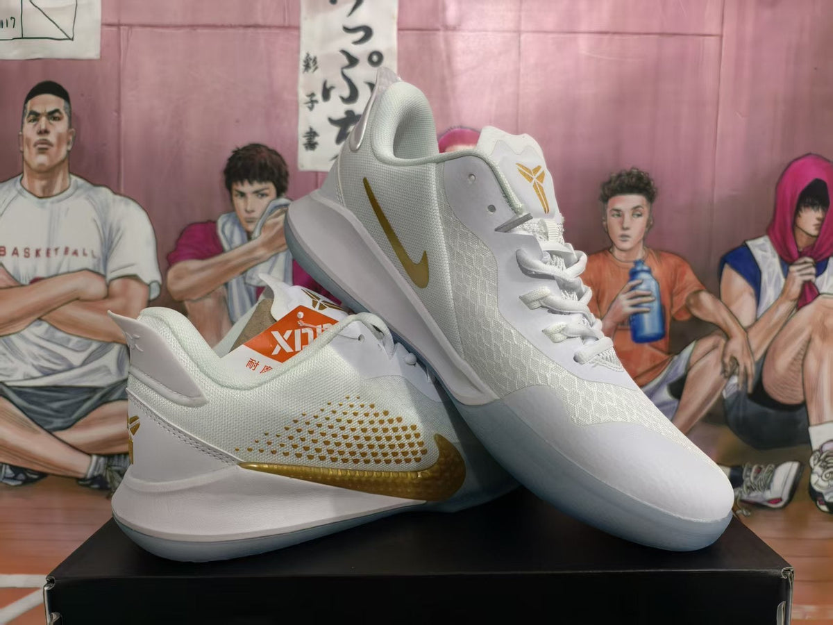 Nike Kobe Basketball Sneakers White Gold