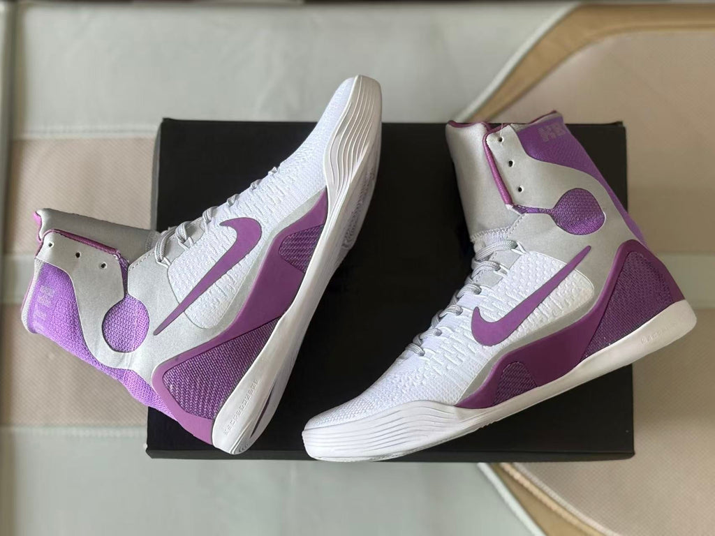 Nike Kobe 9 High Basketball Shoes White Purple