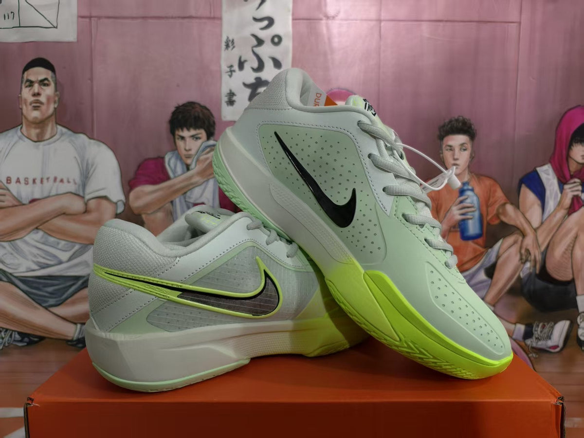 Nike Zoom Basketball Shoes in Gray Green and Volt