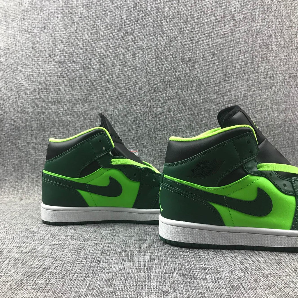 Jordan 1 Mid Fluorescent Green Sneakers 554724-330
