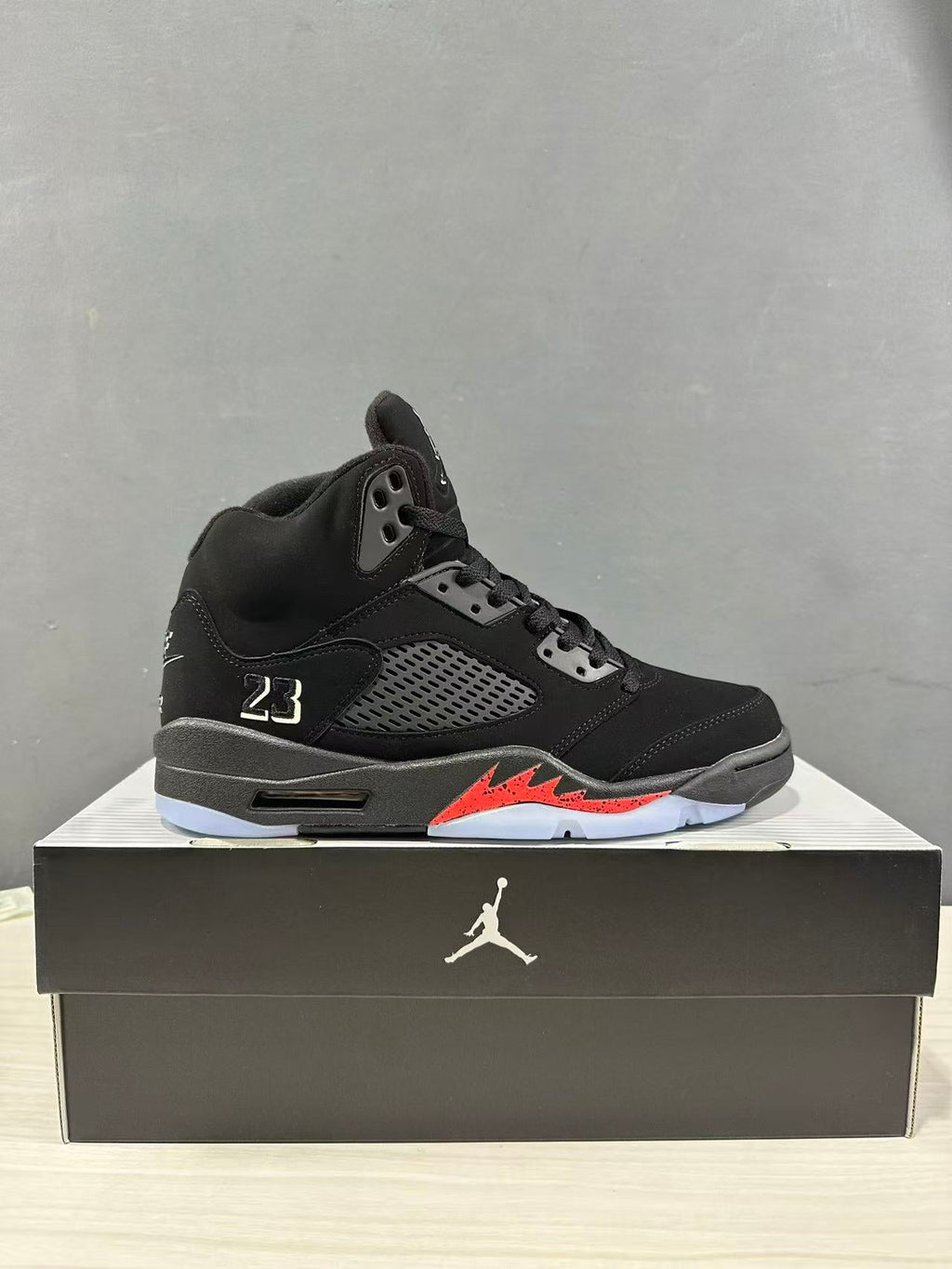Jordan Air Jordan 5 Retro Black Red High-Top Sneakers