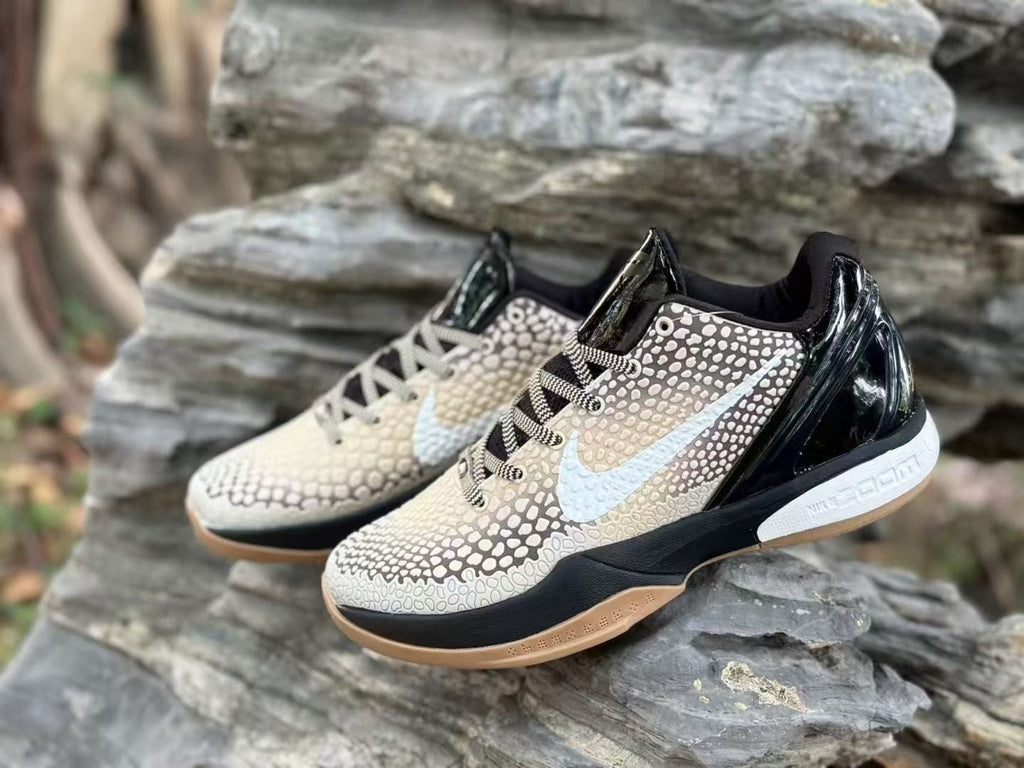 Nike Kobe 6 Basketball Sneakers Black Beige Gum