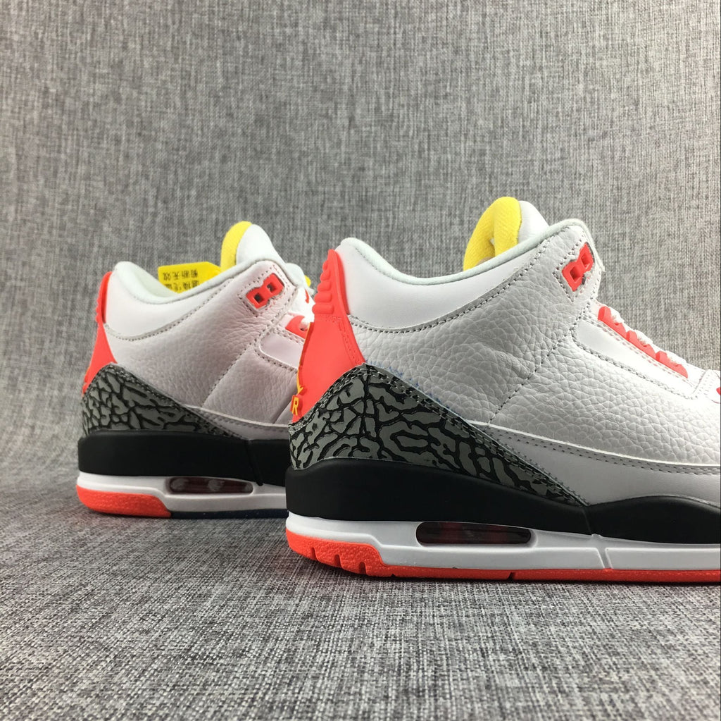 Jordan 3 White Red Yellow Black Sneakers