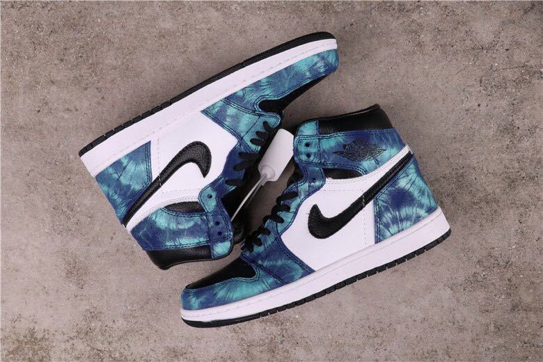 Jordan Air Jordan 1 Tie-Dye High-Top Sneakers Blue Black White