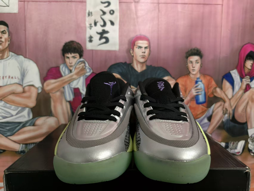 Jordan Basketball Sneakers Silver Green