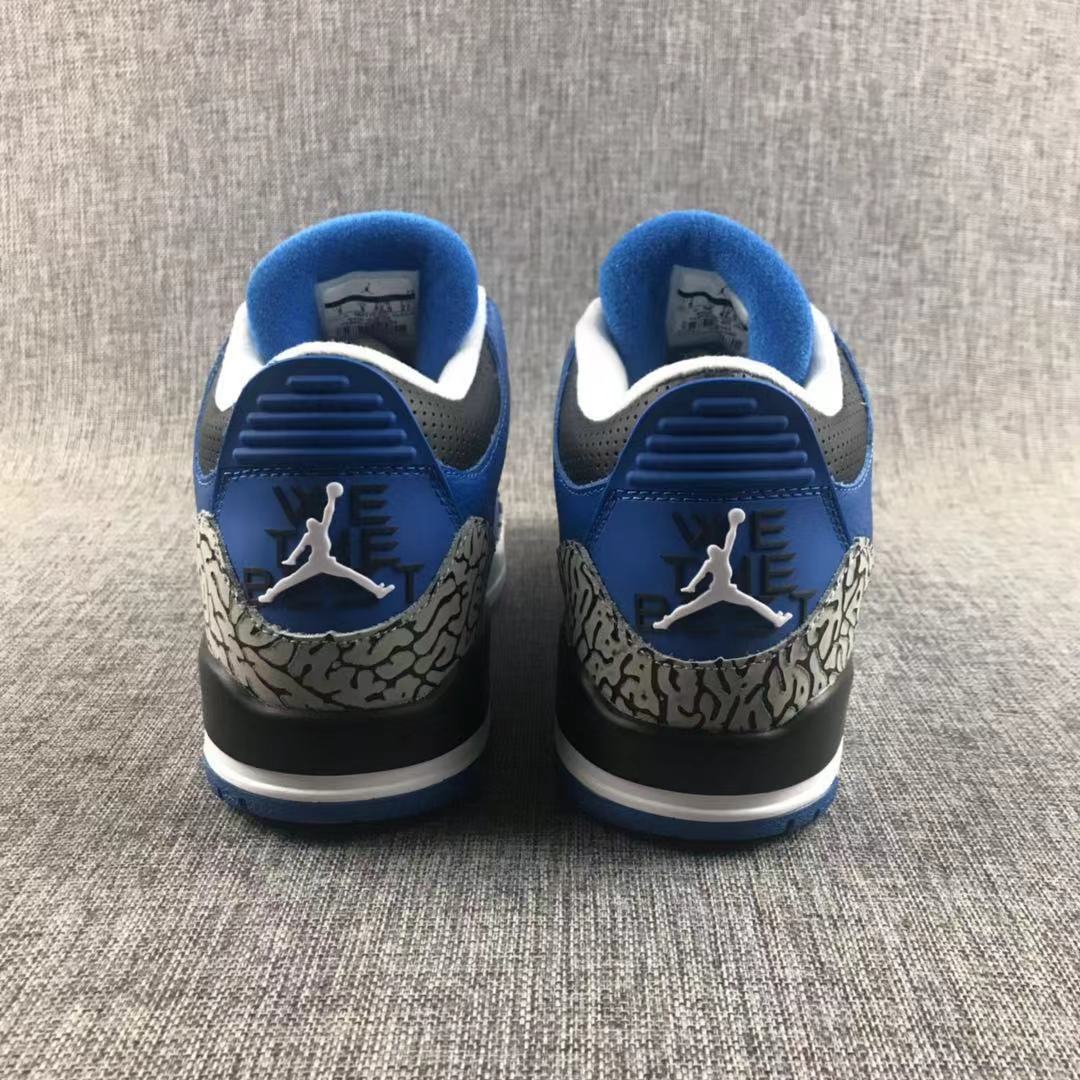 Jordan Air Jordan 3 Blue Sneakers with Elephant Print