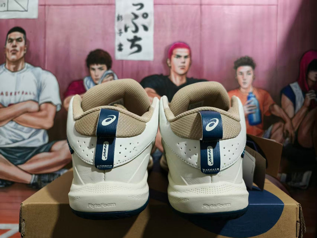 ASICS Basketball Sneakers Cream and Navy
