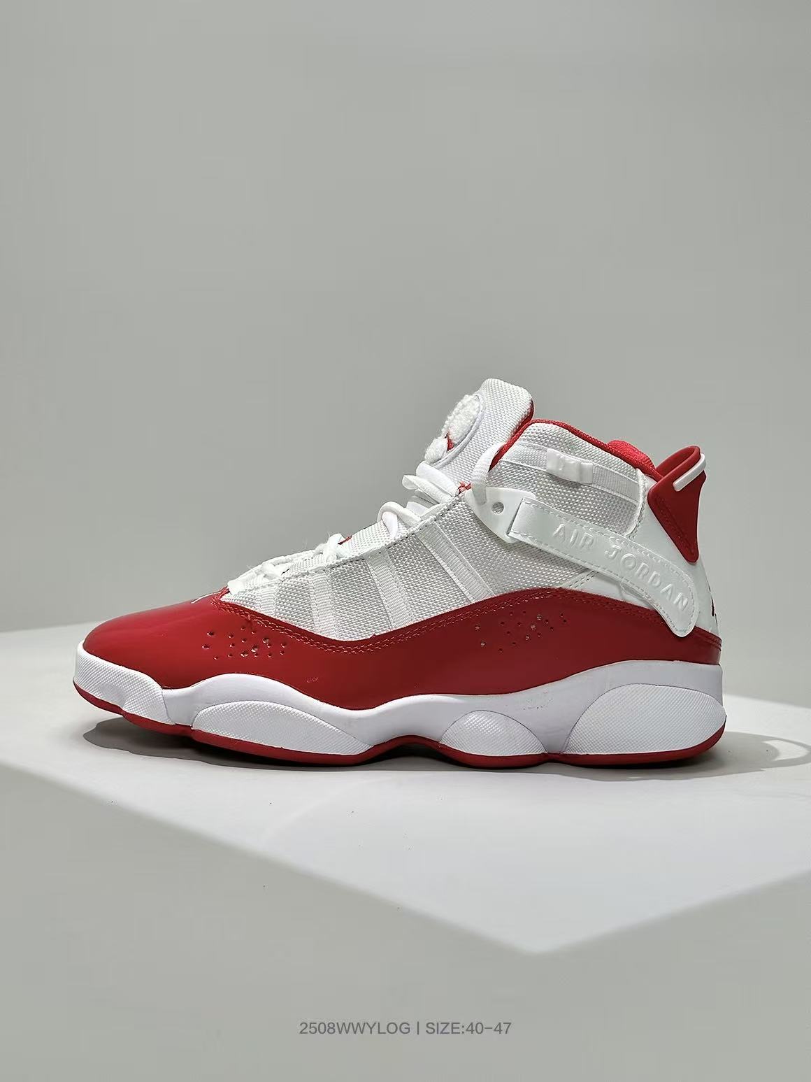 Jordan 6-3 White/Red High-Top Sneakers