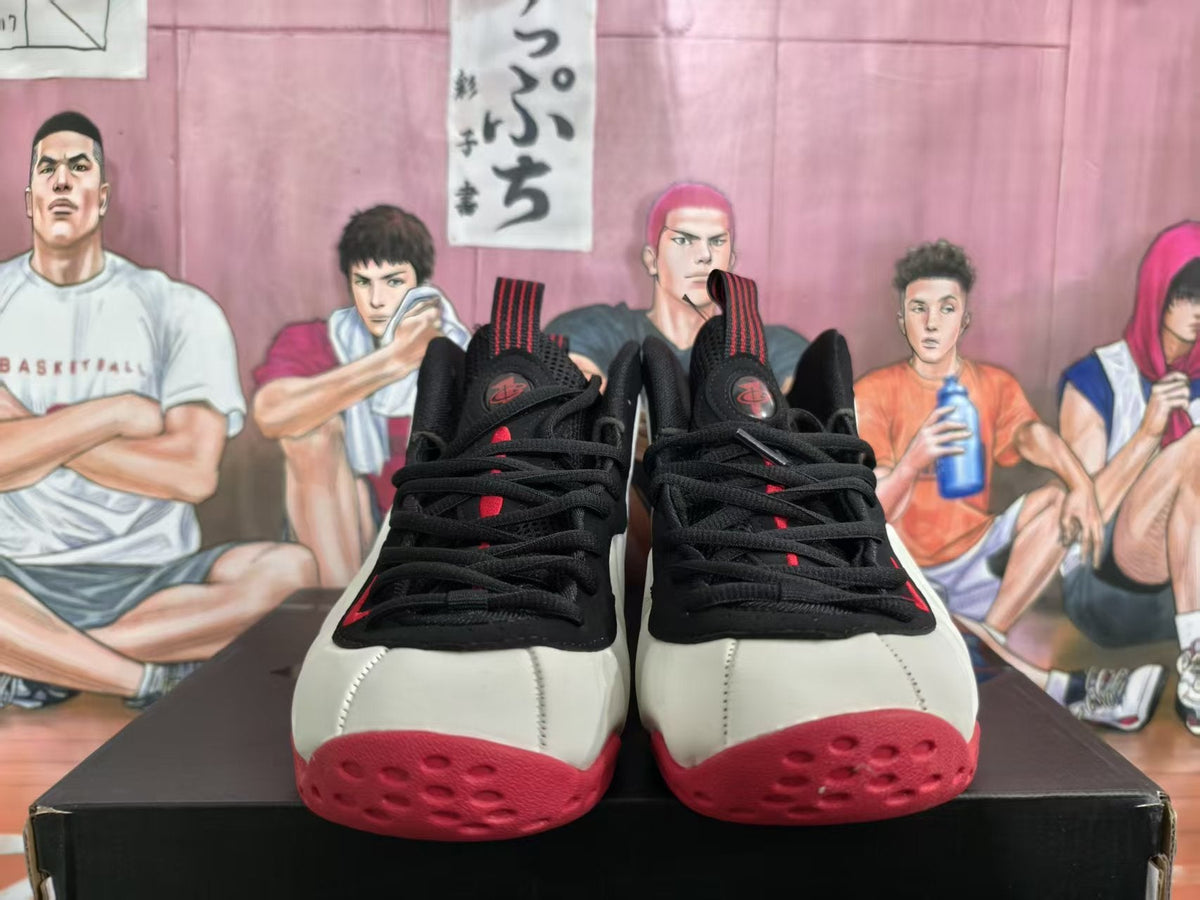 Nike White and Red Basketball Sneakers