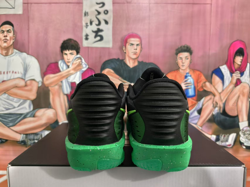 Nike Black and Green Basketball Sneakers