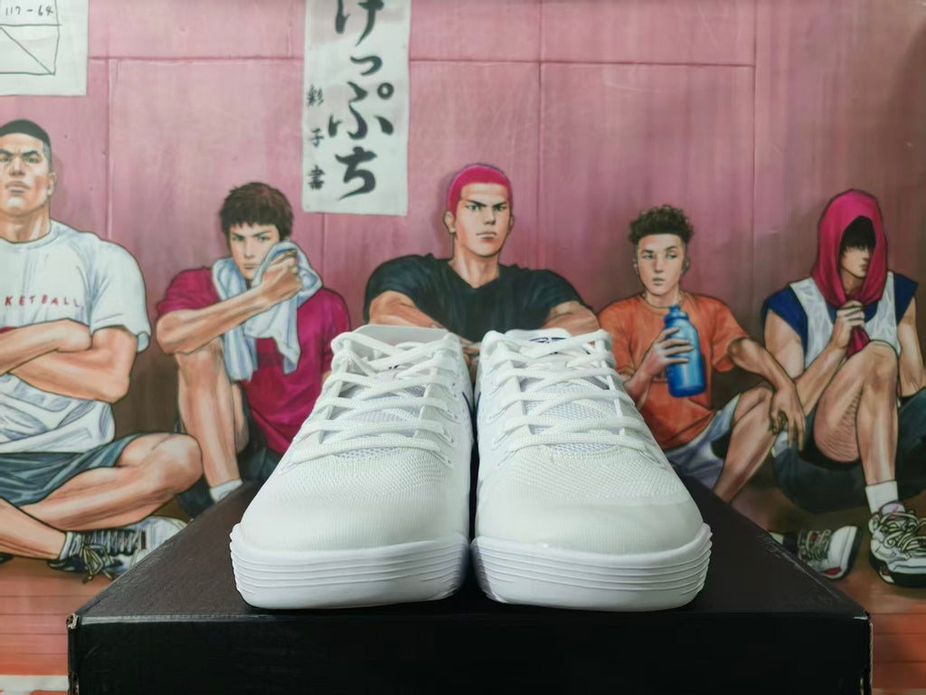 Nike White and Purple Basketball Sneakers