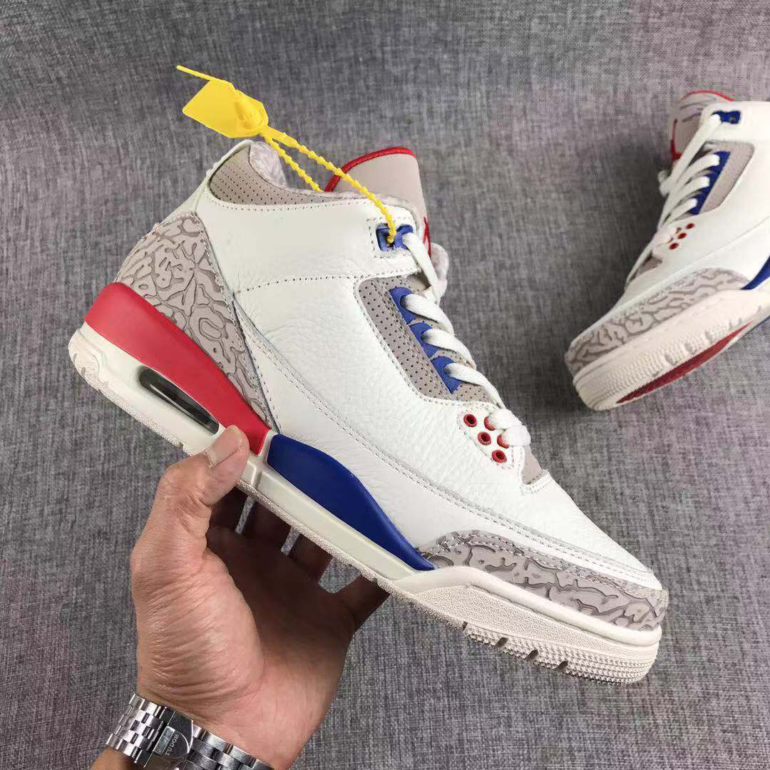 Jordan Air Jordan 3 Independence Day Sneakers White Red Blue