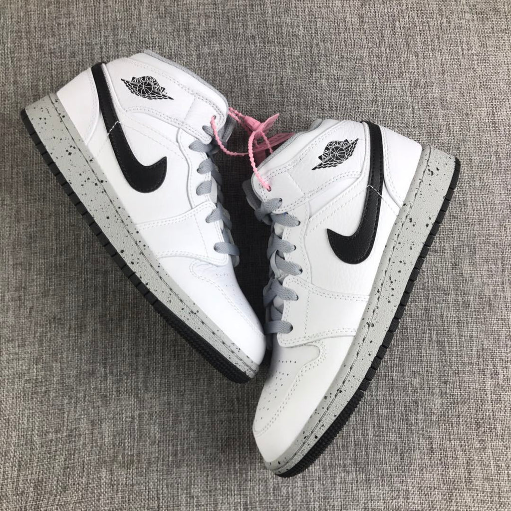 Jordan Air Jordan 1 Mid GS White Cement Sneakers