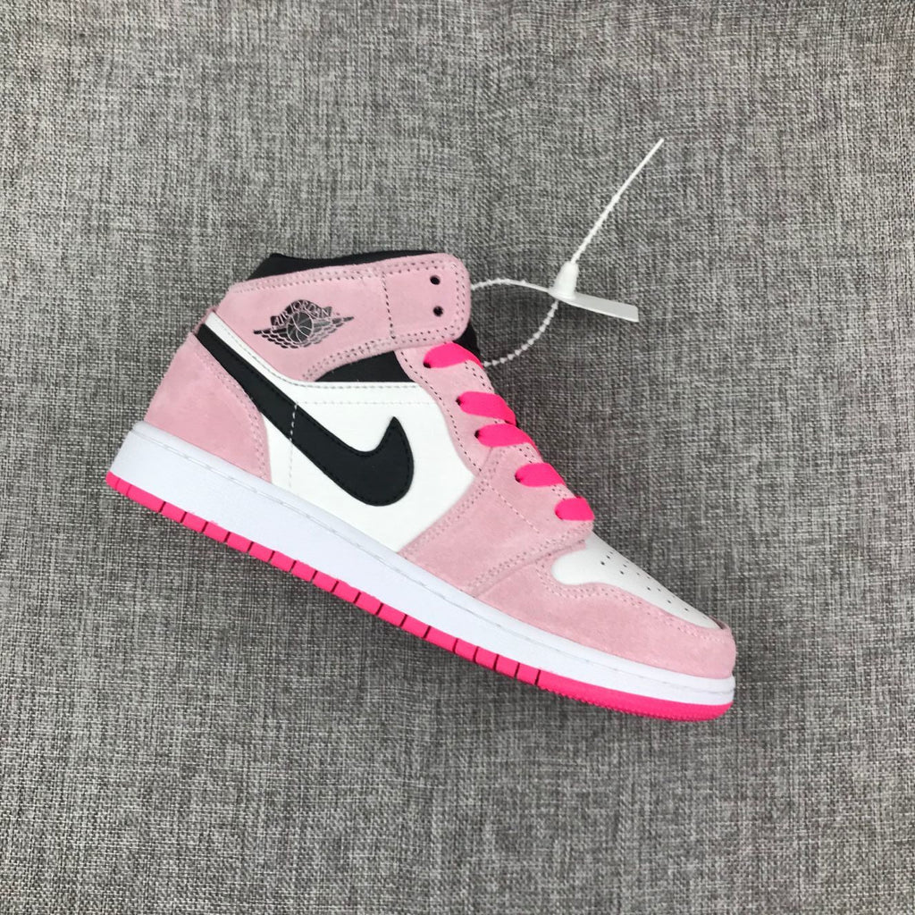Jordan Air Jordan 1 Mid Pink White Black Sneakers 852542-801