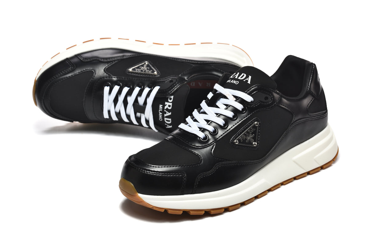 Prada Black Low-Top Sneakers with Gum-Tread Sole
