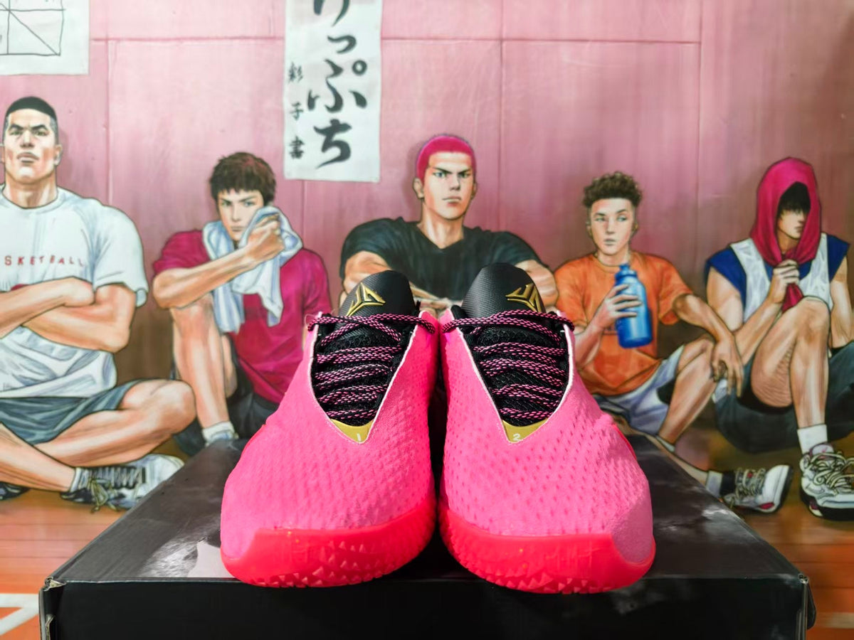 Nike Pink and Gold Basketball Shoes