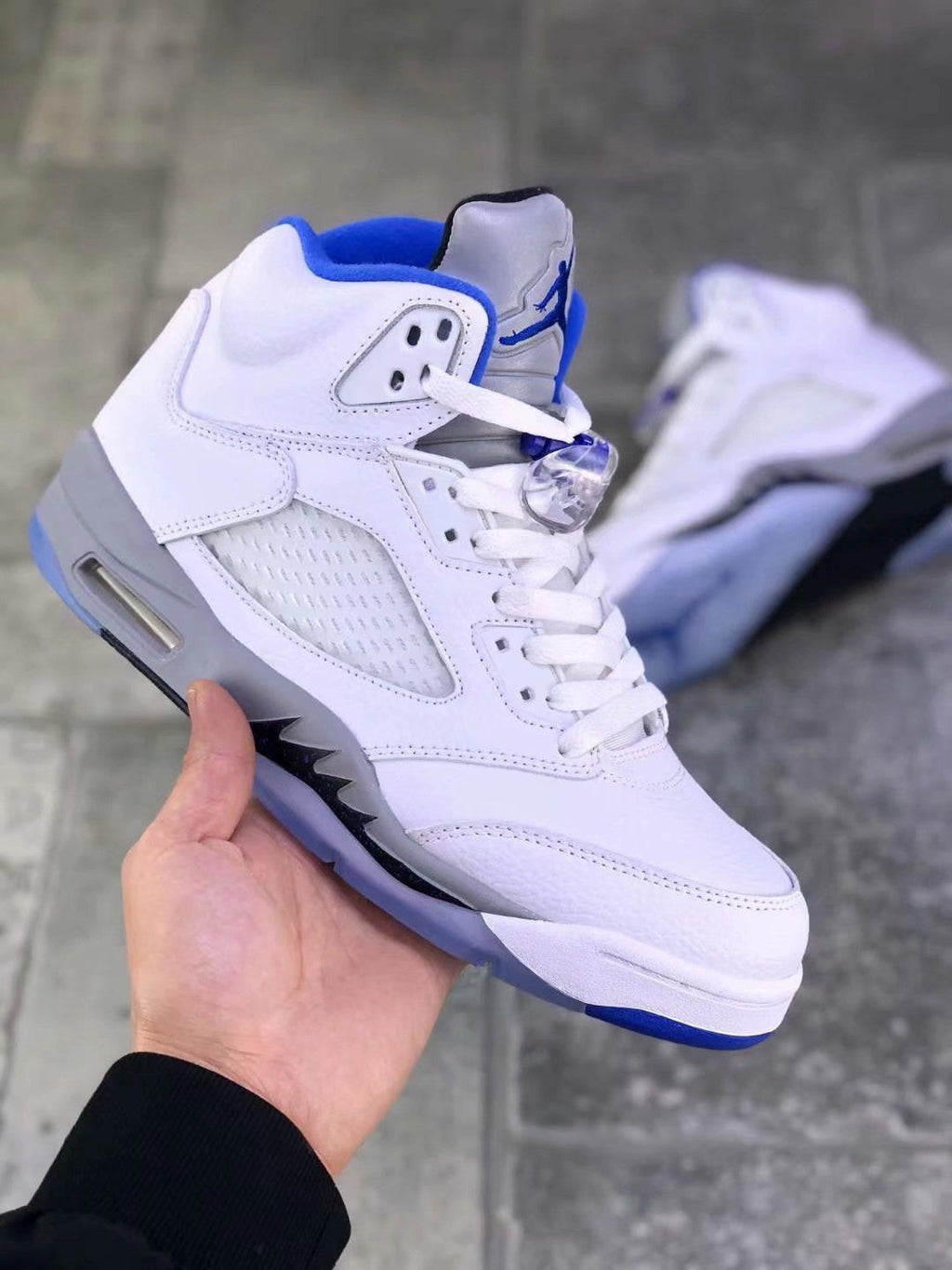 Jordan Air Jordan 5 Stealth 2.0 Sneakers White Blue 440888-140