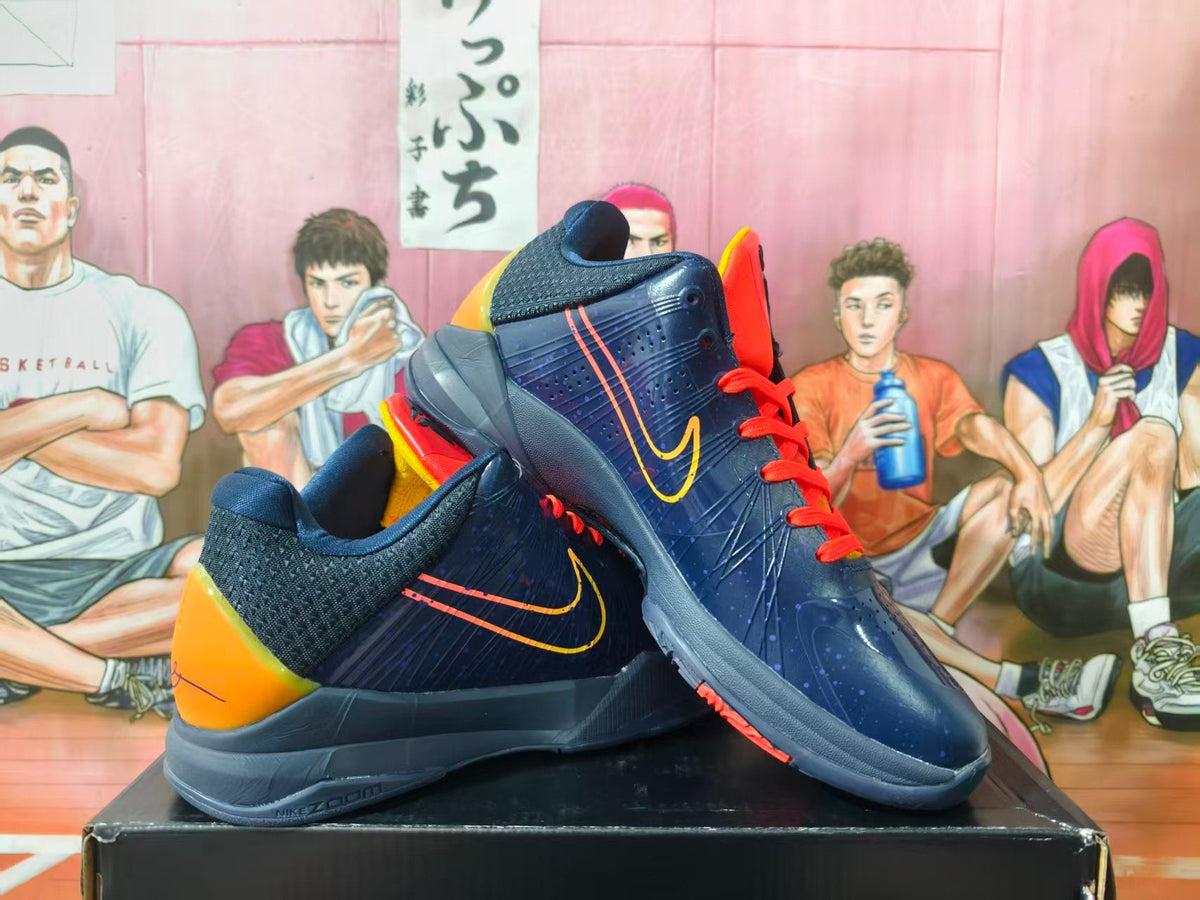 Nike Kobe 5 Basketball Shoes, Navy Blue and Orange