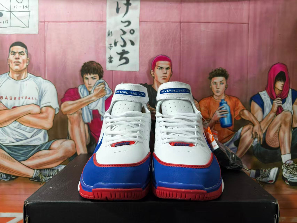 Nike Air Zoom Huarache 2K4 White Blue Red Basketball Shoes