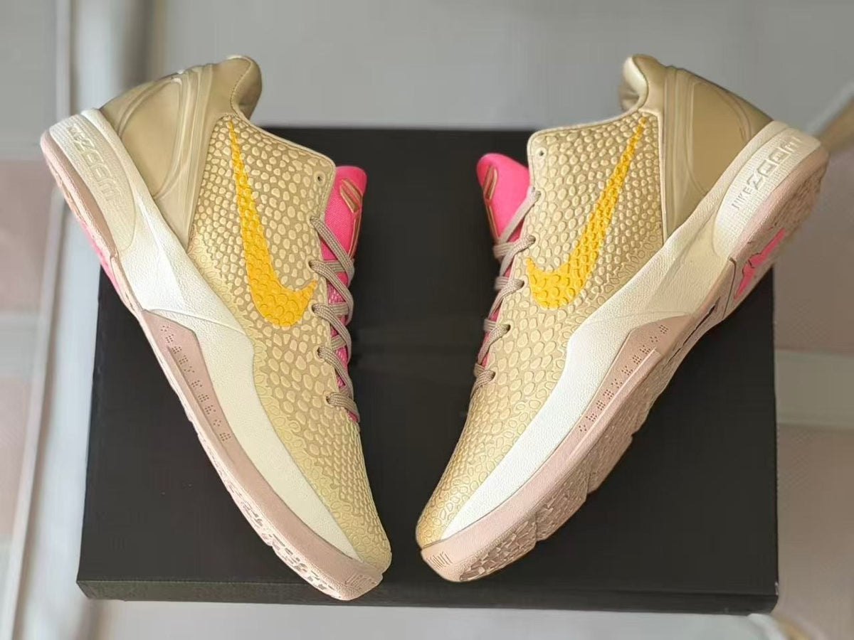 Nike Kobe 6 Clark PE Basketball Shoes Gold and Pink