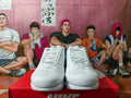 Nike Air Max Plus White and Red Sneakers