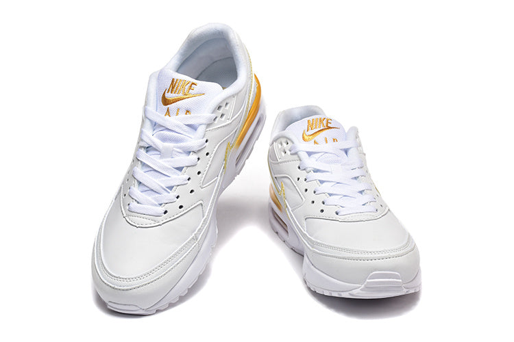 Nike Air Max White and Gold Sneakers