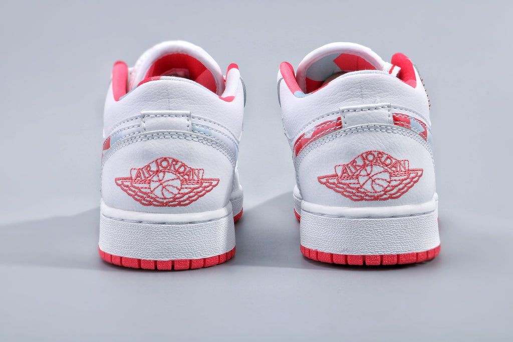 Jordan 1 Low Women's White Pink Red Sneakers