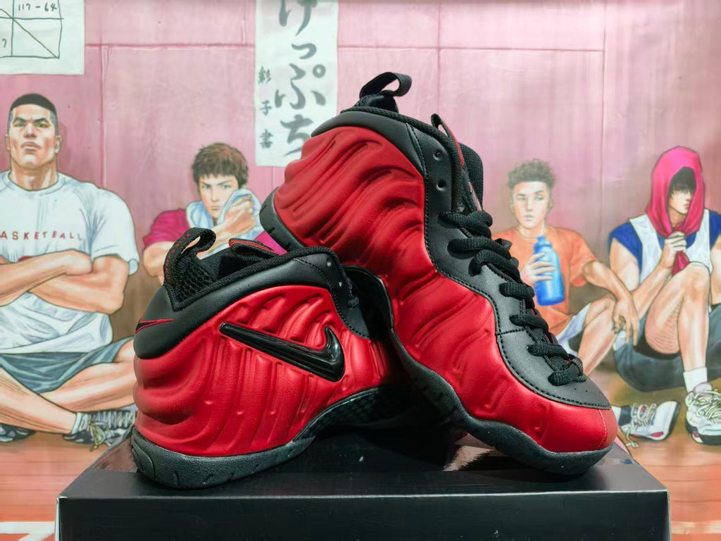 Nike Foamposite Black Red High-Top Sneakers