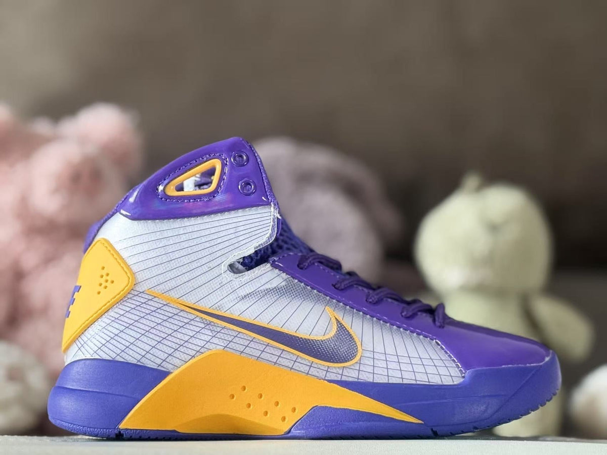 Nike HD2008 Kids Basketball Sneakers Purple Gold