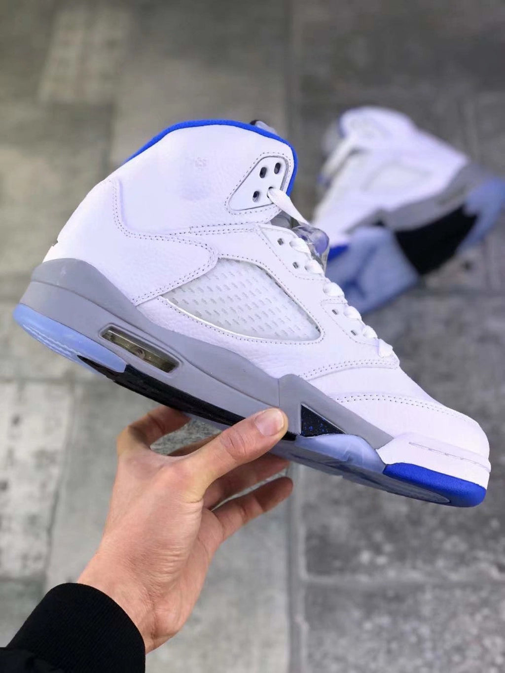 Jordan Air Jordan 5 Stealth 2.0 Sneakers White Blue 440888-140