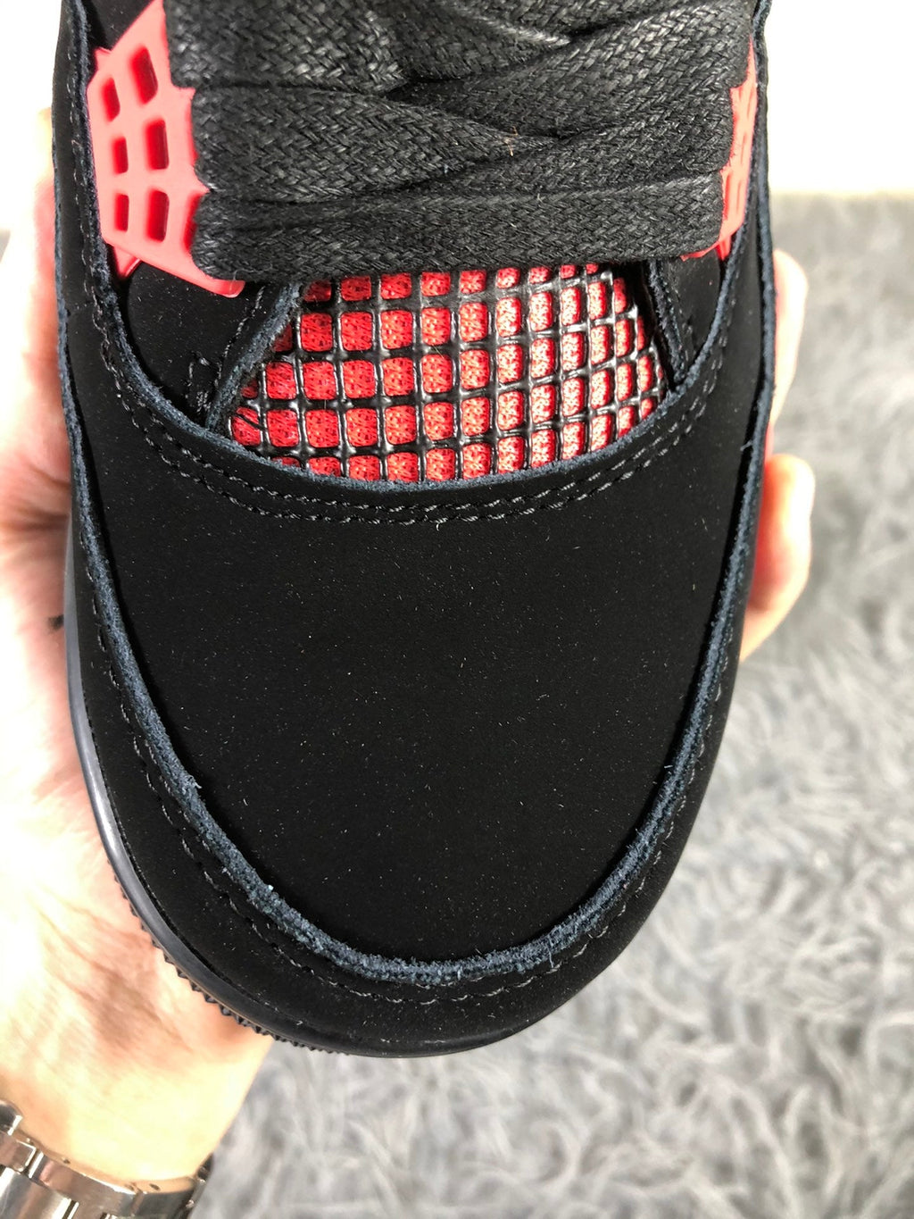 Jordan 4 Tattoo Black and Red Sneakers CT8527-016