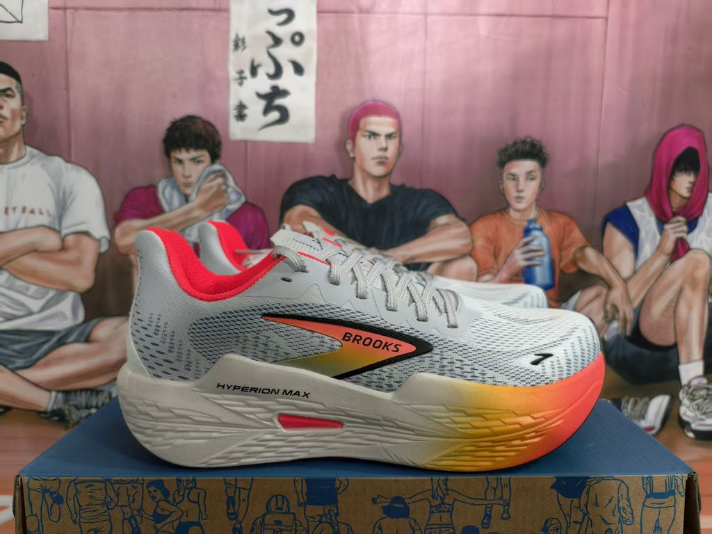 Brooks Hyperion Max Running Shoes White Gray Orange