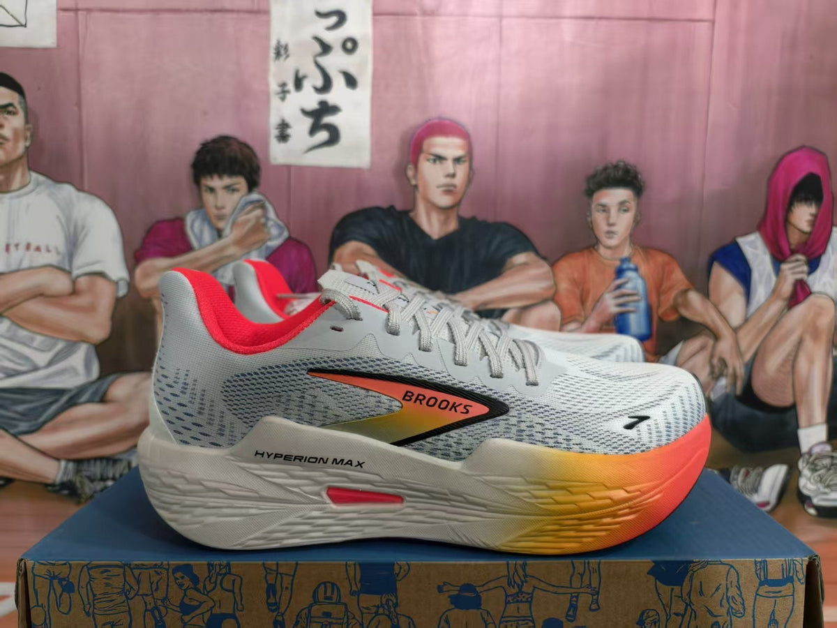 Brooks Hyperion Max Running Shoes White Gray Orange