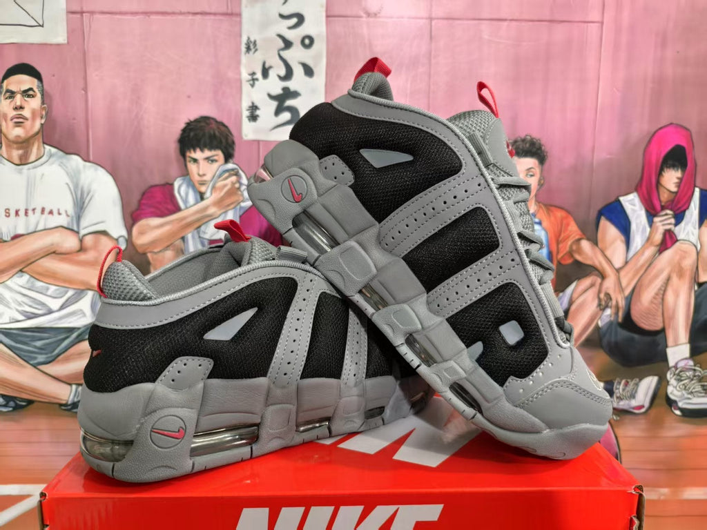 Nike Gray Black Sneakers with Red Details