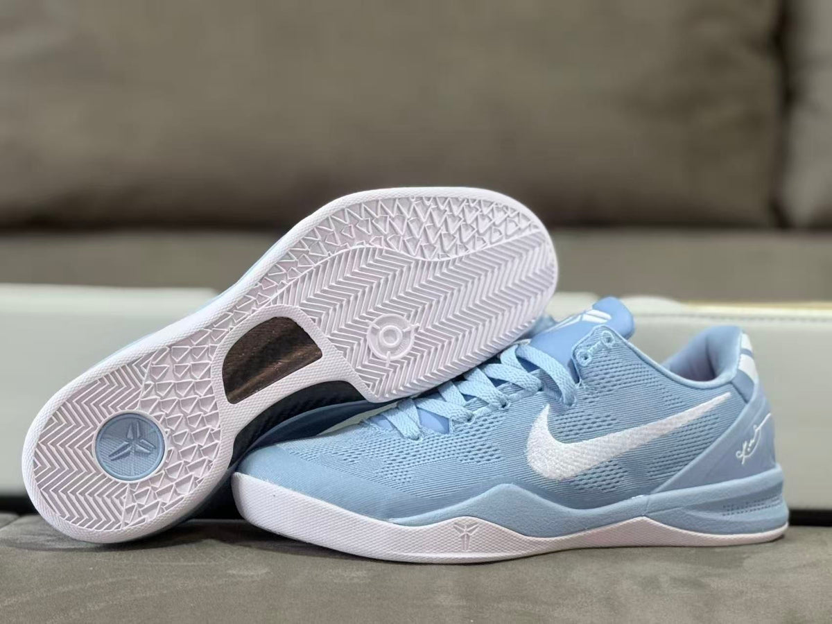 Nike Kobe 8 Basketball Shoes in Light Blue and White