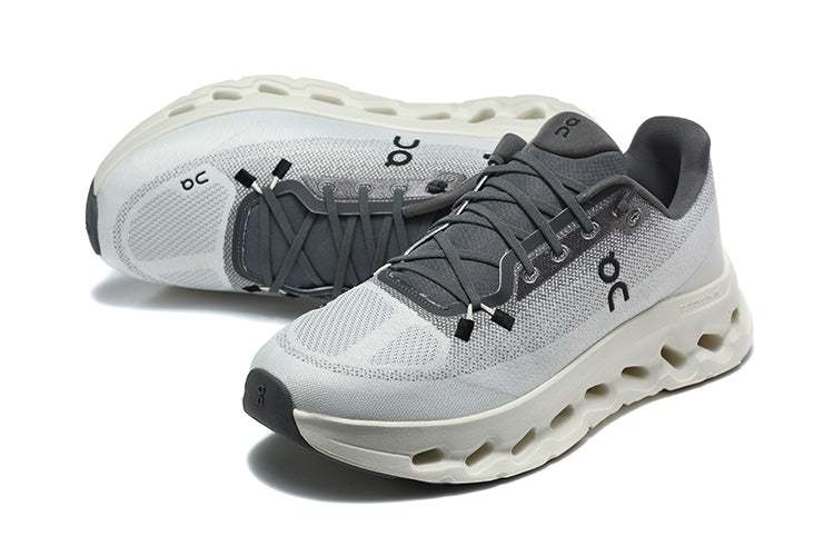 On Cloudmonster 3 Running Shoes, White and Grey