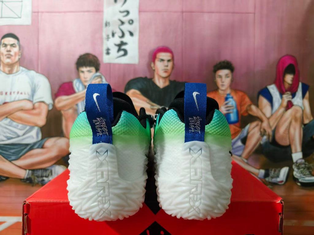 Nike Basketball Shoes in White, Green, and Blue